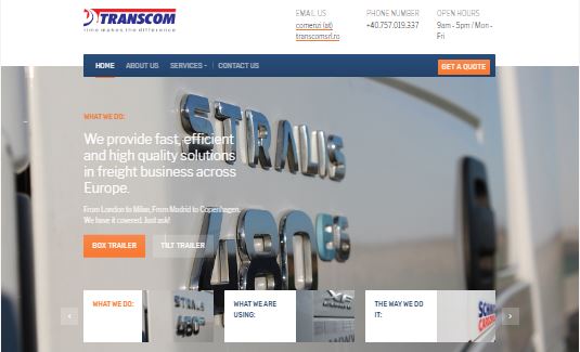 Website www.transcomsrl.ro